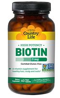 Country Life BioTin High Potency, 5 Mg, 60 Count