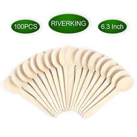 Disposable Wooden Spoons - Natural Birch Wood, Eco-Friendly and Convenience (100/pack) (6.3")