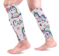 AHOMY Sports Calf Compression Sleeves Set of Cute Cartoon Unicorns Heart Leg Compression Socks for Men and Women