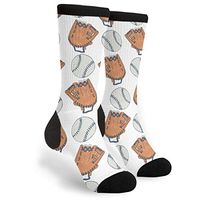 Packsjap Baseball Gloves and Balls Men & Women Casual Cool Cute Crazy Funny Athletic Sport Colorful Fancy Novelty Graphic Crew Tube Socks