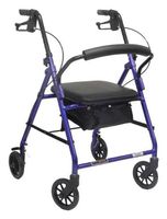 ProBasics 1024 GR 4 Wheeled Aluminum Rollator with Padded Seat and Loop Brakes - Metallic Green