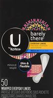 U by Kotex Barely There Thin & Flexible Liners, Regular 50 ea