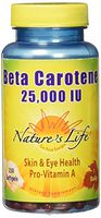 Nature's Life Beta Carotene Softgels, 25,000 IU, 250 Count