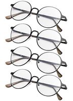 4-Pack Round Reading Glasses Women Retro Readers Black +0.50