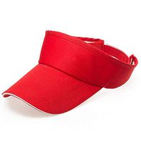 Men Women Sun Sports Visor Hats Adjustable Summer Cotton Cap (Free Size, Red)