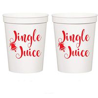 Christmas White Plastic Stadium Cups - Jingle Juice (10 cups)