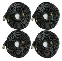 CIB Four 100 Feet BNC Video Cable w/Power Wire for CCTV Security Cameras and 1080P/720P Camera SDI, TVI, CVI and AHD