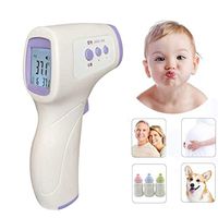 vgyhf Thermometer for Fever, Non-Contact Thermometer with LCD Display for Forehead with Fever Indicator Instant Accurate Reading (White)