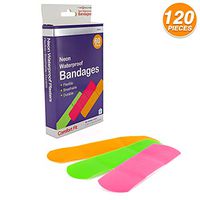 RamPro Neon Colored Adhesive Bandages Latex Free Perfect for Simple Wound Care, Use on Minor Cuts, Scrapes and Burns Ideal for Home Kids Children (60 Per Pack) (Pack of 2)