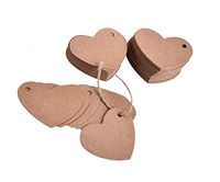 OxoxO 500PCS 6.5CM x 5CM Heart Shape Kraft Paper Tags Blank Paper Gifts Tags Wedding Paper Tags Brown