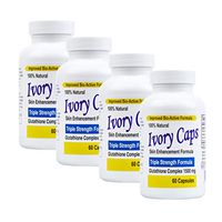 Ivory Caps - Maximum Potency 1500 mg Glutathione Skin Whitening Pills Complex (4-Pack)