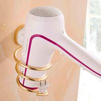LIUCS Golden Hair Dryer, Retro Hair Dryer Holder, Wall Mount for Hair Dryer, Bathroom Accessories, Suitable for Hairdressing Salon, Hotel, Shower Room, etc. (Color: A)