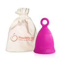 Medium Size - Medium Firm - Menstrual Cup with Ring for Easy Removal - 28 ml - 12 Hour No Spill - Pad and Tampon Alternative - FDA Approved Medical Grade Silicone - RASPBERRYCUP by Peachlife Inc