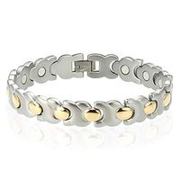 16mm Titanium Magnetic Two-Tone Men Bracelet 8.5 Inches SPJ
