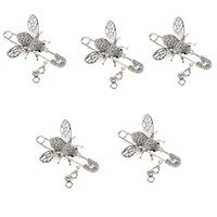 5Pcs Women Lady Chic Gem Bee Insect Collar Hat Brooch Safety Pin Xmas Gift Popular Fashion Novelty Aesthetic Jewelry Party Cheap Design Womans Accesories