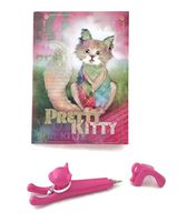Pretty Kitty Cat Journal and Pink Cat Pen Bundle: Soft Cover Journal and Purr-FECT Pen