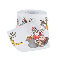 Christmas Bathroom Tissue Toilet Paper Towel Home Supplies Decor Santa Claus Printed Decoration for Families, Cafes, Shops, Restaurants, 250cm (A)