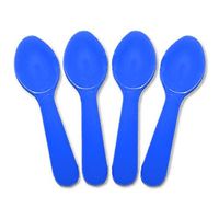 Miniature Plastic Colored Tasting Spoons - 100 ct (Blue)