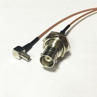 BNC female bulkhead to TS9 male right angle connector cable RG178 15cm 6" NEW Good Quality Fast USA Shipping
