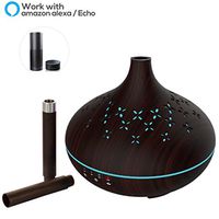 Wi-Fi Essential Oil Diffuser 400ML Work With Alexa/Google Assistant, Smart Cool Mist Aroma Humidifier, Ultrasonic Scented Oil Vaporizer Adjustable,7 color lights Waterless Auto-off