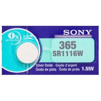 Sony 365 (SR1116W) 1.55V Silver Oxide 0% Hg Mercury Free Watch Battery (10 Batteries)