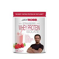 Jay Robb - Grass-Fed Whey Protein Isolate Powder, Outrageously Delicious, Strawberry, 11 Servings (12 oz)