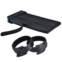 HMROPE 60PCS Fastening Cable Ties Reusable, Premium 6-Inch Adjustable Cord Ties, Microfiber Cloth Cable Management Straps Hook Loop Cord Organizer Wire Ties Reusable (Black Colors)