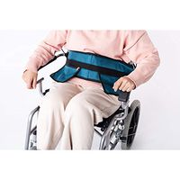 Wheelchair Seat Belt with 2 Zipper Pockets, Wheelchair Seatbelt Extenders for Patient, Medical Seatbelt with Adjustable Strap, Quick Release Buckle for Disabled Elderly(Blue, FYH049-CA)