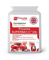 Superba Krill Oil 500mg 60 Softgels - 1000mg Per Serving - High Grade Pure Antarctic Sourced Red Krill Providing a Rich Source of Omega- UK Made by Prowise Healthcare