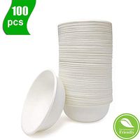 OURhome Disposable Paper Bowls Sugarcane Bowls, 850Ml Compostable Strong Bagasse Bowls Perfect Biodegradable and Recyclable Alternative to Paper & Plastic Bowls(100 Pcs)
