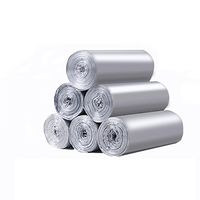 Small Disposable Plastic Trash Bags Rubbish Bin Garbage Bags Recycle Eco Home Kitchen Bathroom House Office Paper Car Waste Container Wastebasket Bags Storage (Silver, 5)