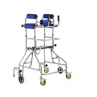 Walkers Adult with Double Underarm Support, Adjustable Height and Width 6-Wheel Shopping Cart, Lightweight Aluminum Walking Aid with Brake