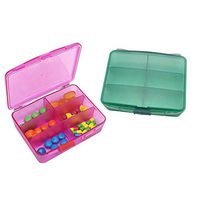 Shintop Tablet Box Large, 2pcs Pill Container with 6 Compartments for Vitamin Fish Oil Supplements, Daily Use and Travel Carrying