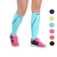 Weijinzhu Compression Leg Sleeves - Calf Sleeves for Men and Women for Running (Aqua, XL)