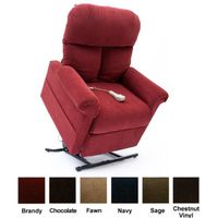 Mega Motion Power Easy Comfort Lift Chair Lifting Recliner LC-100 Infinite Position Rising Electric Chaise Lounger - Brandy Red Color Fabric
