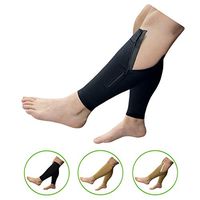 HealthyNees Shin 20-30 mmHg Compression Extra Wide Big Calf Leg Plus Size Sleeve (Black with Zipper, 4X-Large)