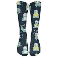 TAGSB Lazy Sloth Compression Socks Soccer Socks High Socks Long Socks for Running,Medical,Athletic,Edema,Diabetic,Varicose Veins,Travel,Pregnancy,Shin Splints,Nursing.