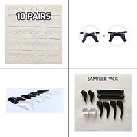 Keepons 2.8mm Anti-Slip Comfort Enhancing Clear Silicone Eyeglasses Nose Pad Fold Over Both Sides Super Sticky 3M Adhesive Backing Easy to Apply - 10 Pairs + Sampler Pack