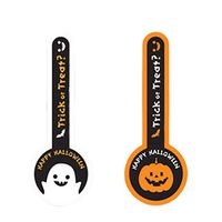 Amosfun 30 Sheets Halloween Label Sticker Strip Seal Sticker for Candy Cookie Bags
