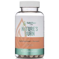 Nature's Burn - Vegan Fat Burner, Thermogenic and Clean Energy Nootropic with TeaCrine® & Capsimax® - 60 Count - Caffeine Free