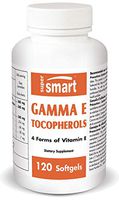Supersmart - Vitamins - Gamma E Tocophérol + Tocotrienol - Contains Natural Tocopherols Providing Beneficial Vitamin E. Helps Fight Oxidative Stress | Non-GMO - 120 softgels.