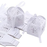 Anladia White Laser Cut Christian Cross Candy Gift Wrap Boxes case 2inches x 2inches Wedding Party 20pcs