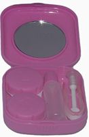 SODIAL Pink Mini Contact Lens Travel Kit Case - Pocket Size