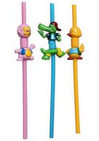 JTC Cartoon Plastic Reusable Drinking Straws Assorted 3 Piece