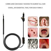 DONGBALA Endoscope Ear,3-in-1 HD Visual Earpick USB Type-C Ear Cleaning Tool in-Ear Cleaner Waterproof with LED Camera Endoscope Ear Spoon Health Care Tool,Black