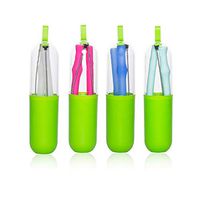Collapsible Silicone Straws, Reusable Drinking Straws Folding Drinking Straws BPA-Free with Cleaning Brush & Case for Travel, Home, Office, School (4 Pack)