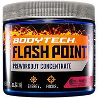 BodyTech Flash Point Pre Workout Concentrate for Energy, Focus Stamina, Watermelon (201 Grams Powder)