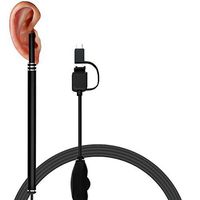 Ear Cleaner Endoscope, 5.5Mm Otoscope Ear Earwax Removal Tool Lens Otoscope Ear Wax Cleaning Spoon Remover for Smartphone PC,B