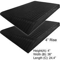 Electriduct 4" Rise Rubber Power Wheelchair Scooter Threshold Ramp - 2 Pack