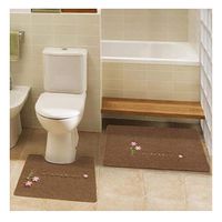 GHHZZQ Bathtub Mat Anti-Fall Absorbent Superfine Fiber U-Shaped Pad Rectangle Bathroom Rugs Ottomans, 3 Colors, 2 Specifications, 0.9 cm Thick (Color : Brown, Size : 45x50cm+50x80cm)